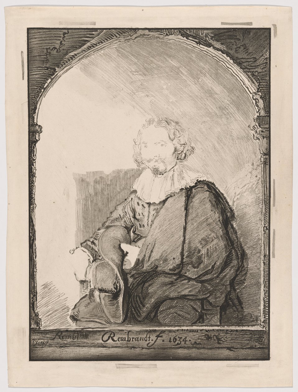 Portrait of a Man in an Armchair, from Collection of Imitations of Drawings after the Principal Dutch and Flemish Masters by Christian Josi