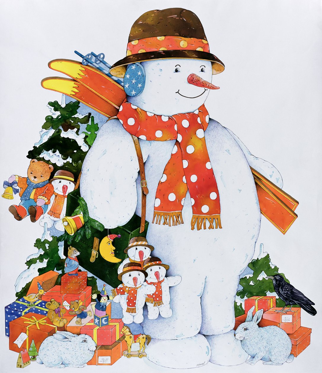 Snowman with Skis, 1998 by Christian Kaempf