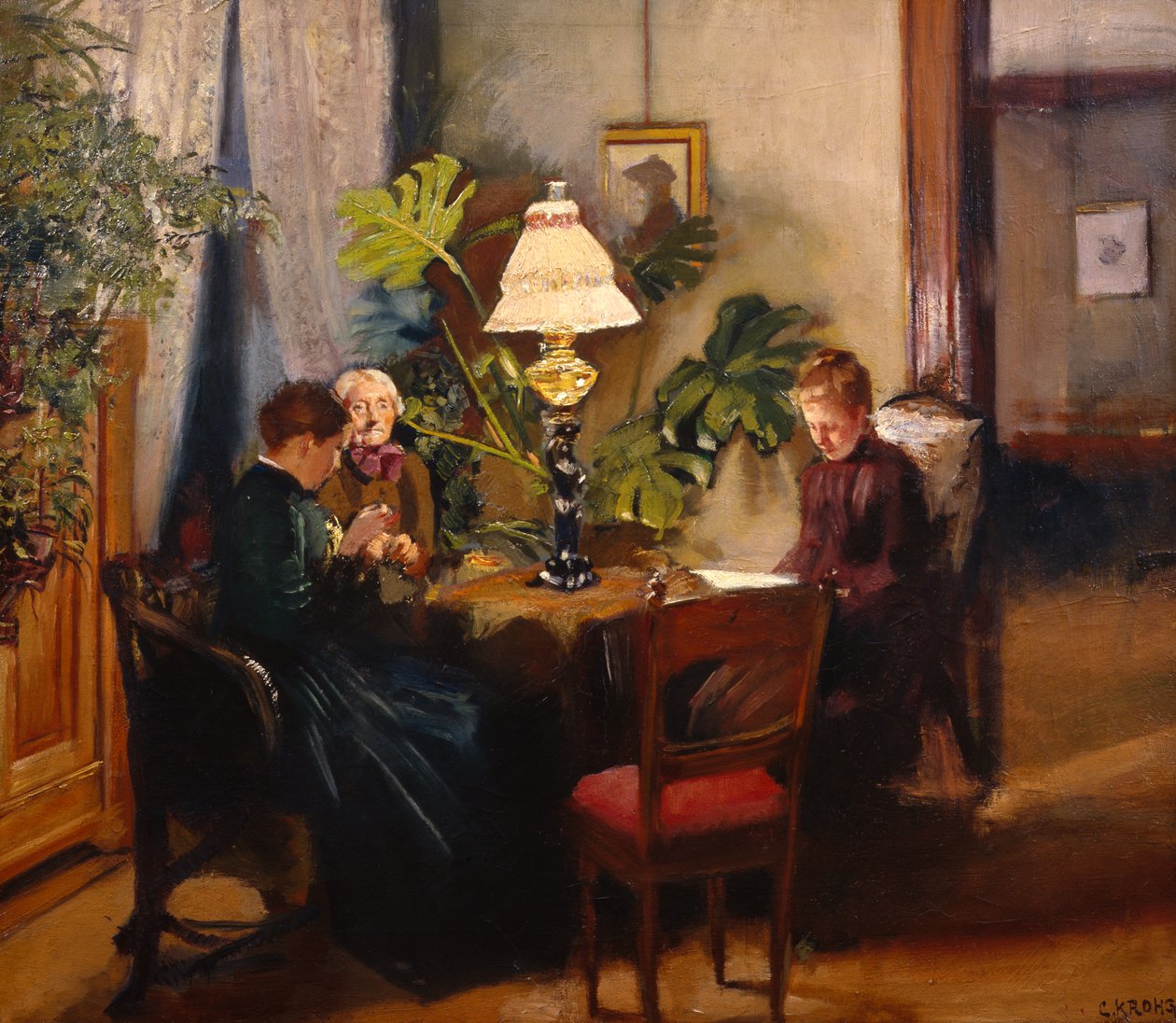 The Aunt and the Sisters Helene and Amalie by Christian Krohg