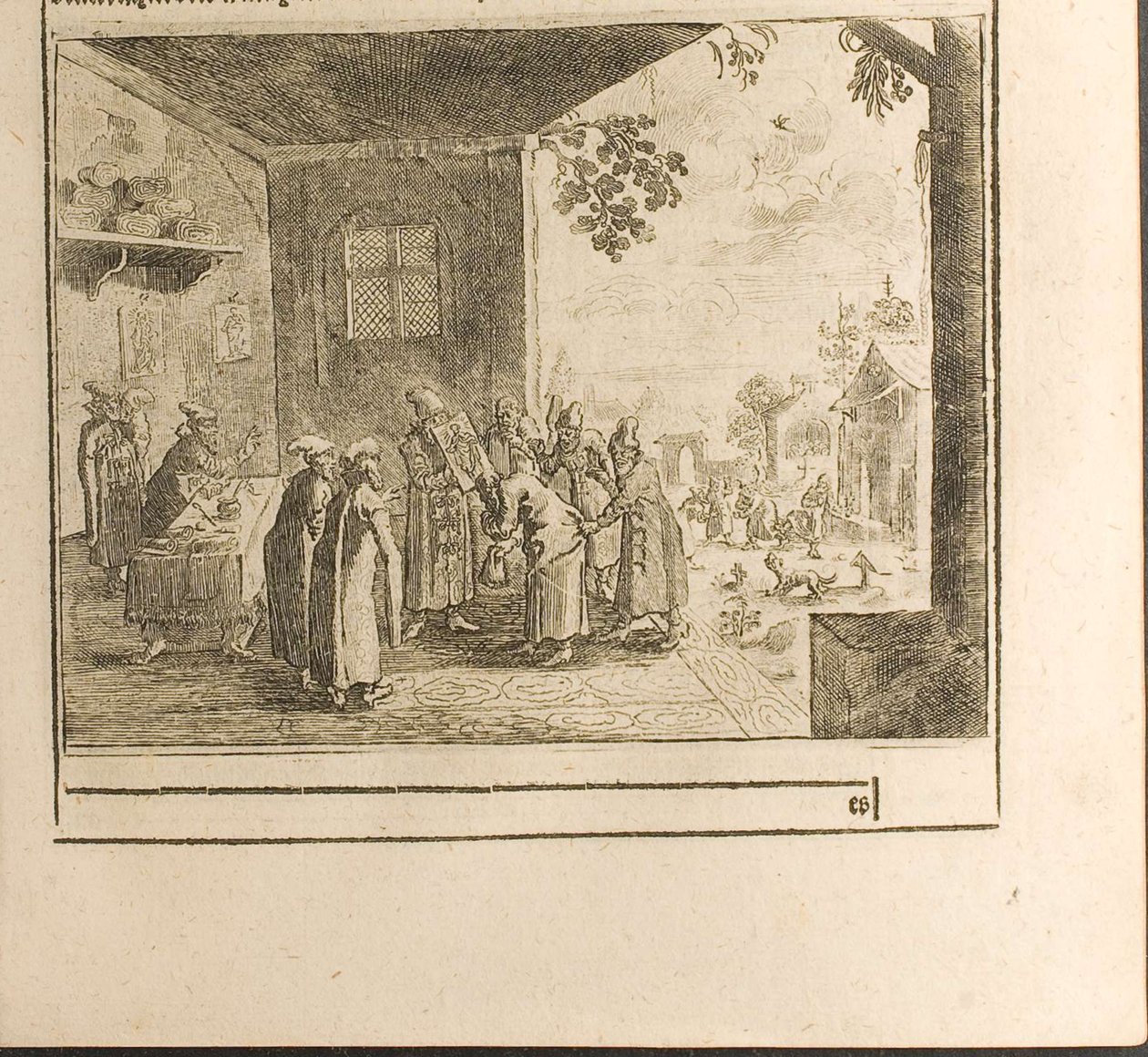 Court Oath Ceremony Illustration from Travels to the Great Duke of Muscovy and the King of Persia by Christian Lorenzen Rothgiesser