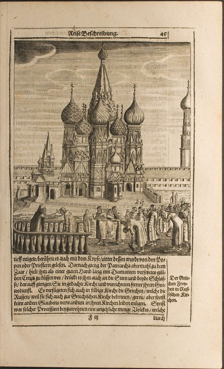 Moscow Illustration from Travels to the Great Duke of Muscovy and the King of Persia by Adam Olea by Christian Lorenzen Rothgiesser