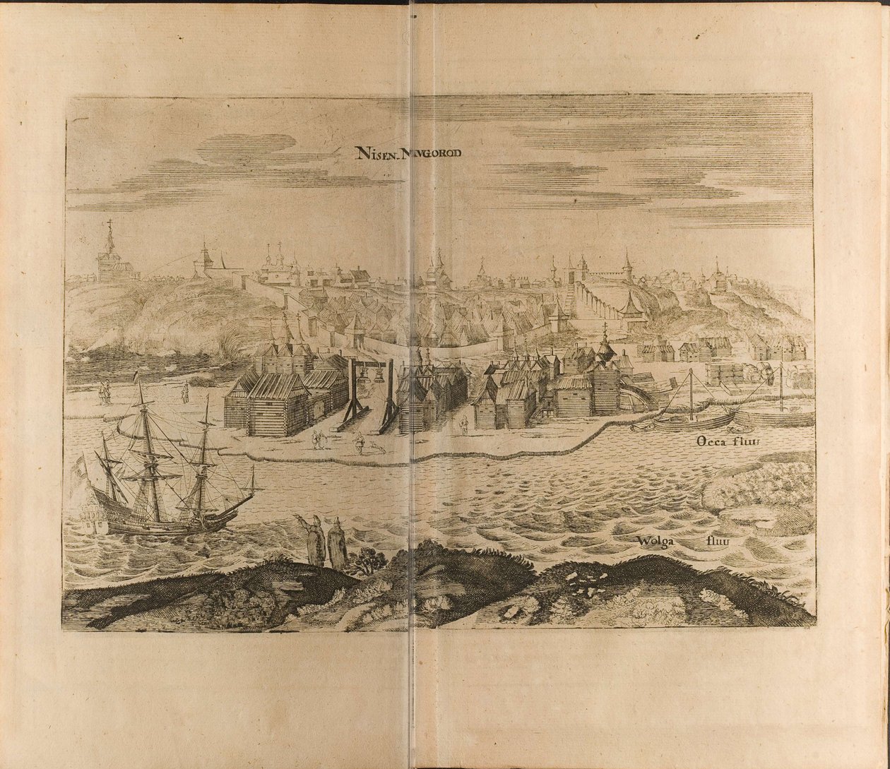 Nizhny Novgorod Illustration from Travels to the Great Duke of Muscovy and the King of Persia by Christian Lorenzen Rothgiesser