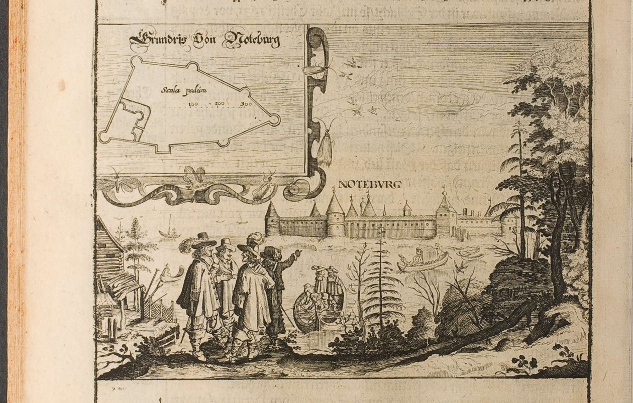 Nöteborg Illustration from Travels to the Great Duke of Muscovy and the King of Persia by Adam Ol by Christian Lorenzen Rothgiesser