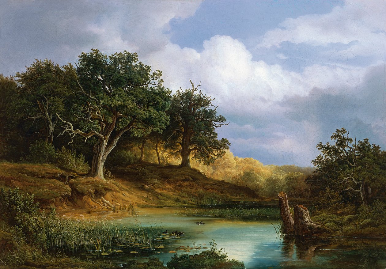 Oaks beside the water by Christian Morgenstern