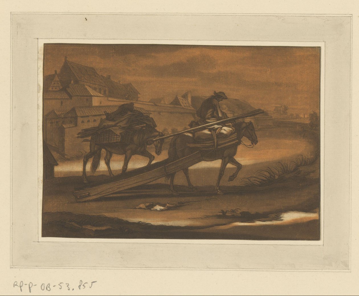 Rider with Two Pack Horses (series title: Riders, Horses, and Battles) by Christian Rugendas