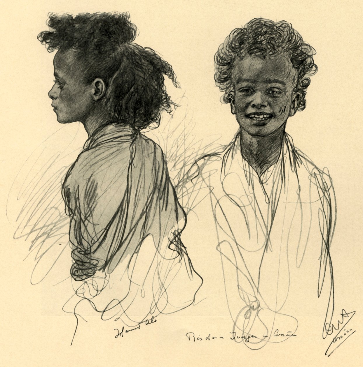 Bedouin Boys in Aswan by Christian Wilhelm Allers
