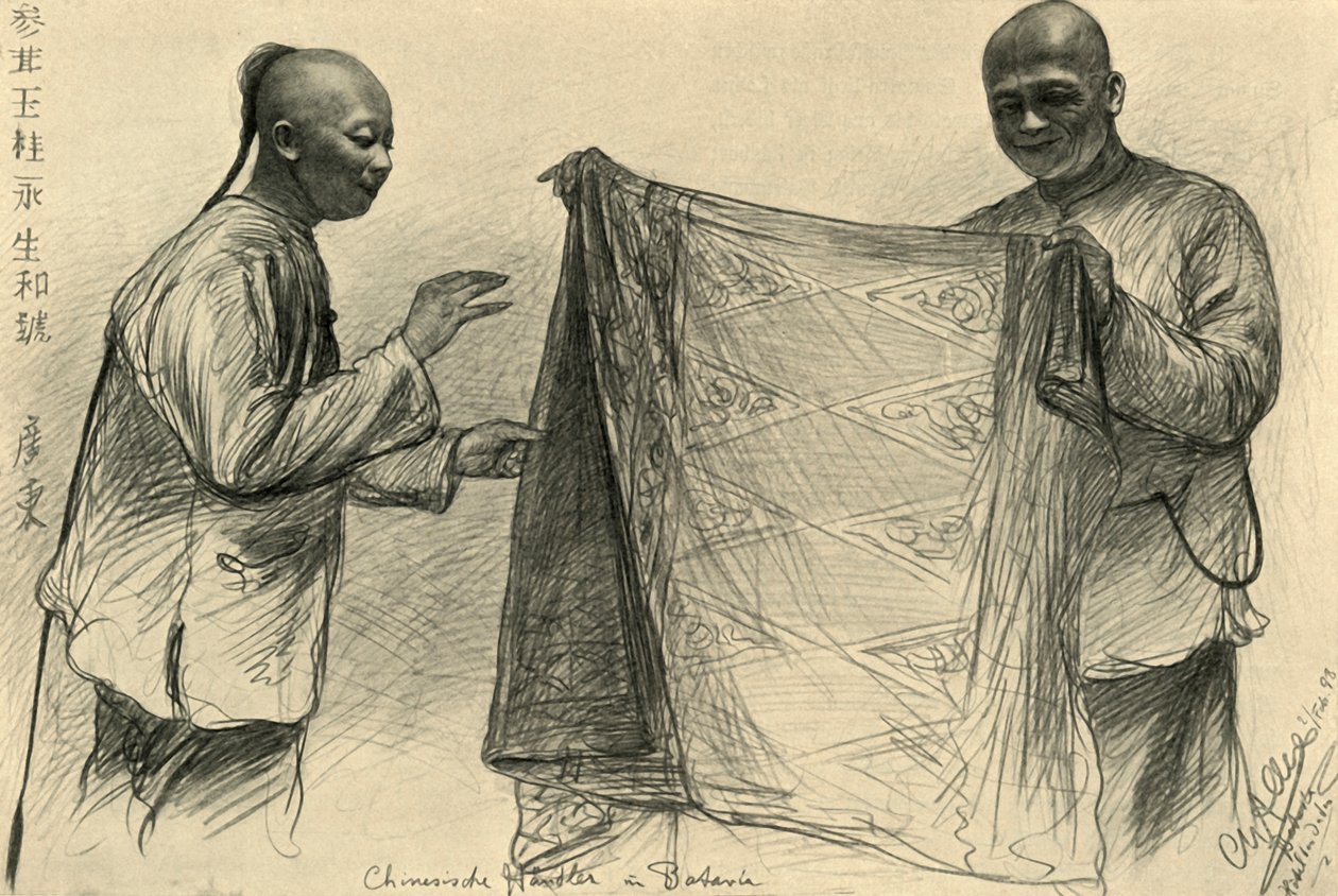 Chinese merchants in Batavia, Dutch East Indies by Christian Wilhelm Allers