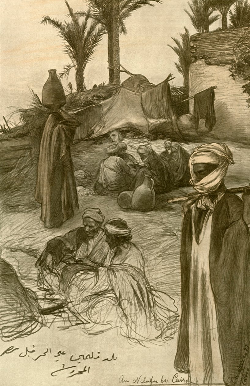 On the Banks of the Nile at Cairo, 1898 by Christian Wilhelm Allers