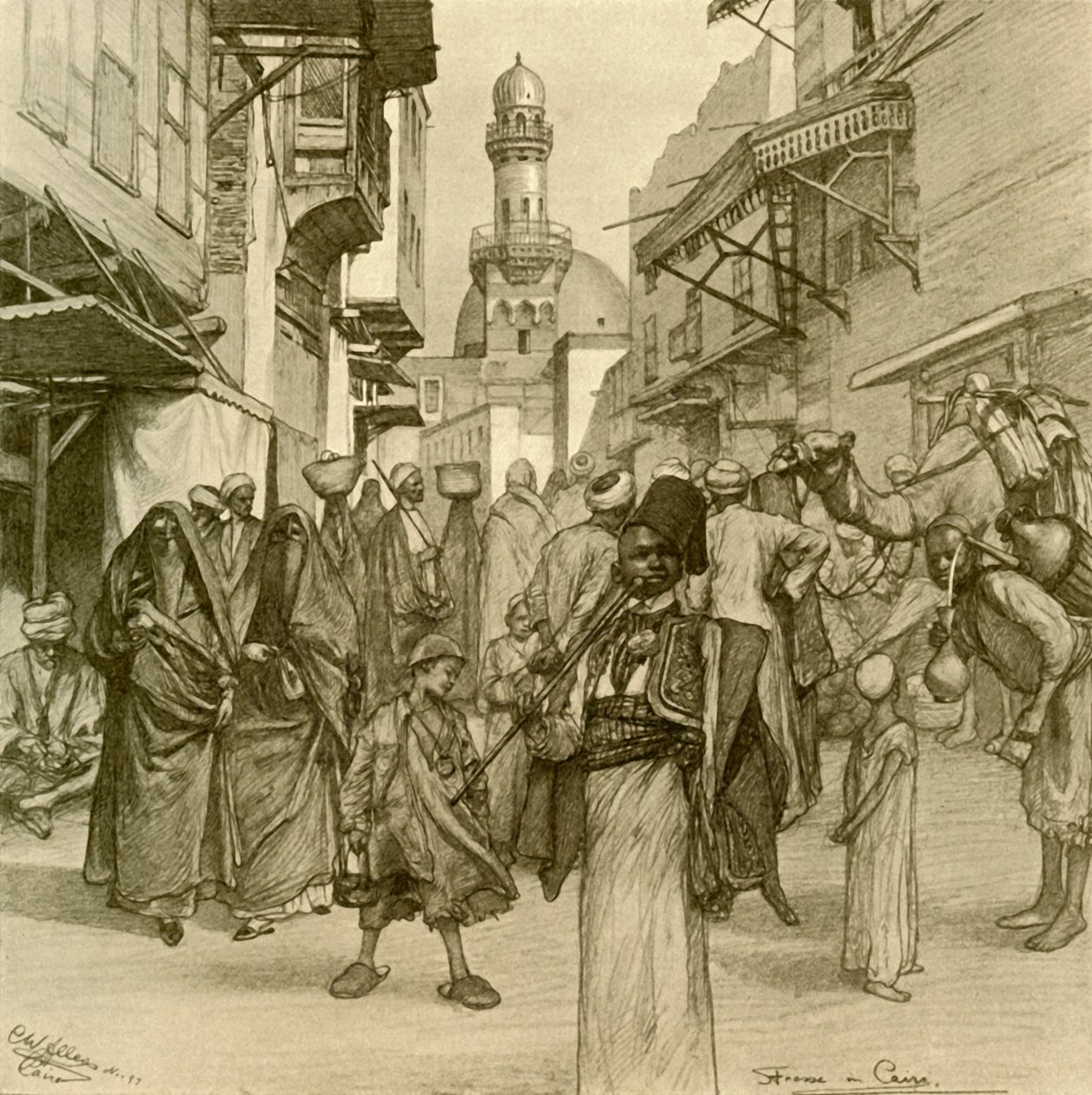 Street in Cairo, 1898 by Christian Wilhelm Allers