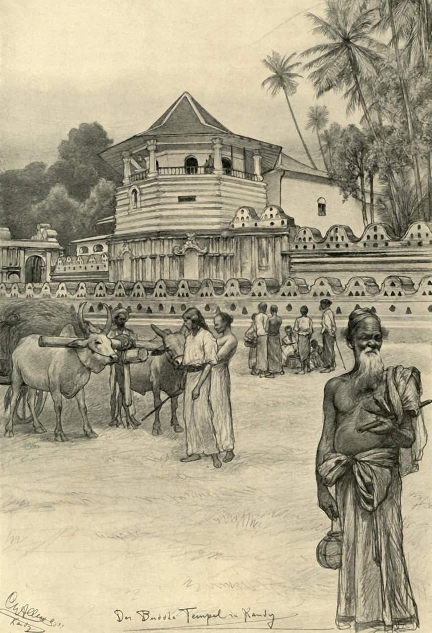 The Temple of the Tooth, Kandy, Ceylon, 1898 by Christian Wilhelm Allers