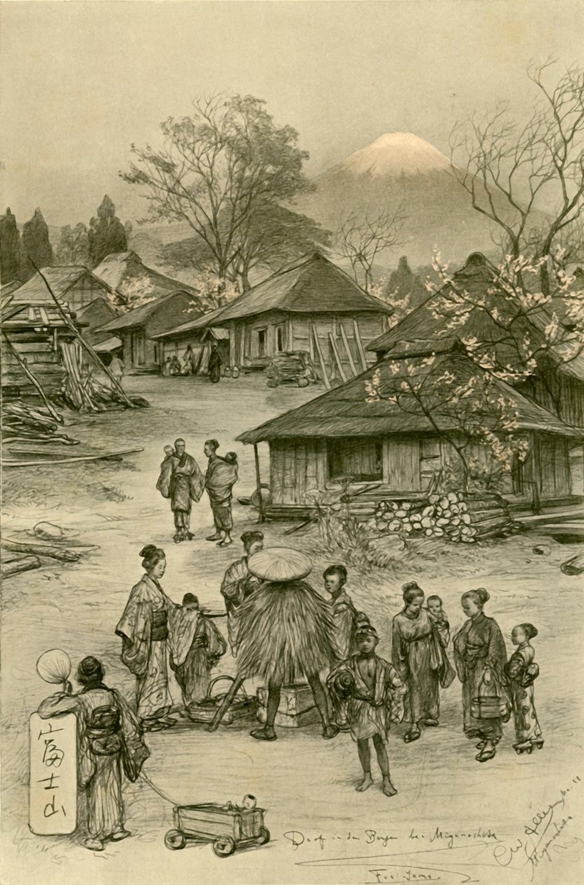 Village near Mount Fuji, Miyanoshita, Japan by Christian Wilhelm Allers