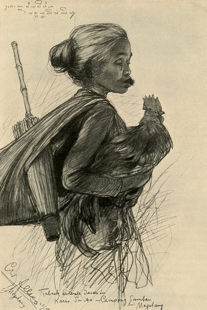 Woman chewing tobacco, Magelang, Java, 1898 by Christian Wilhelm Allers