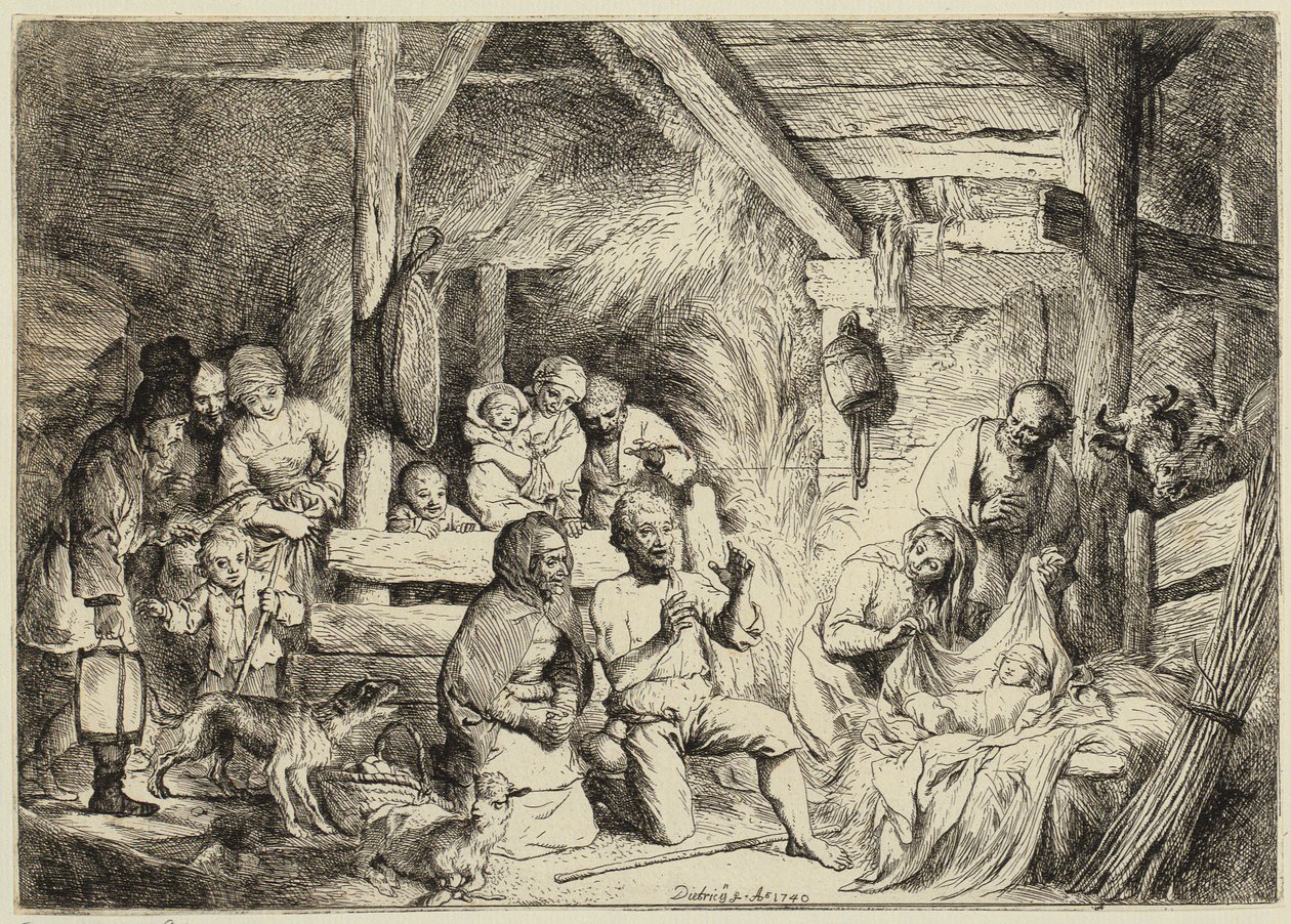 Adoration of the Shepherds by Christian Wilhelm Ernst Dietrich