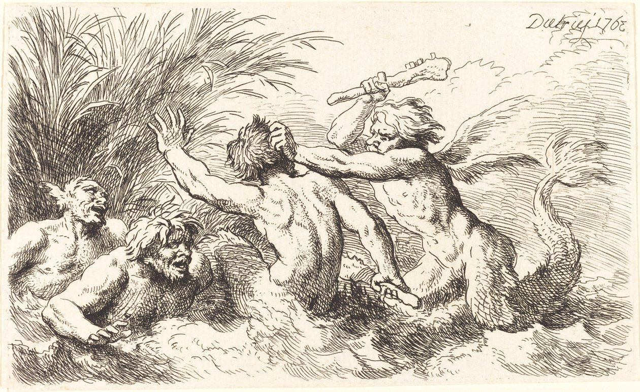 Battling Tritons by Christian Wilhelm Ernst Dietrich