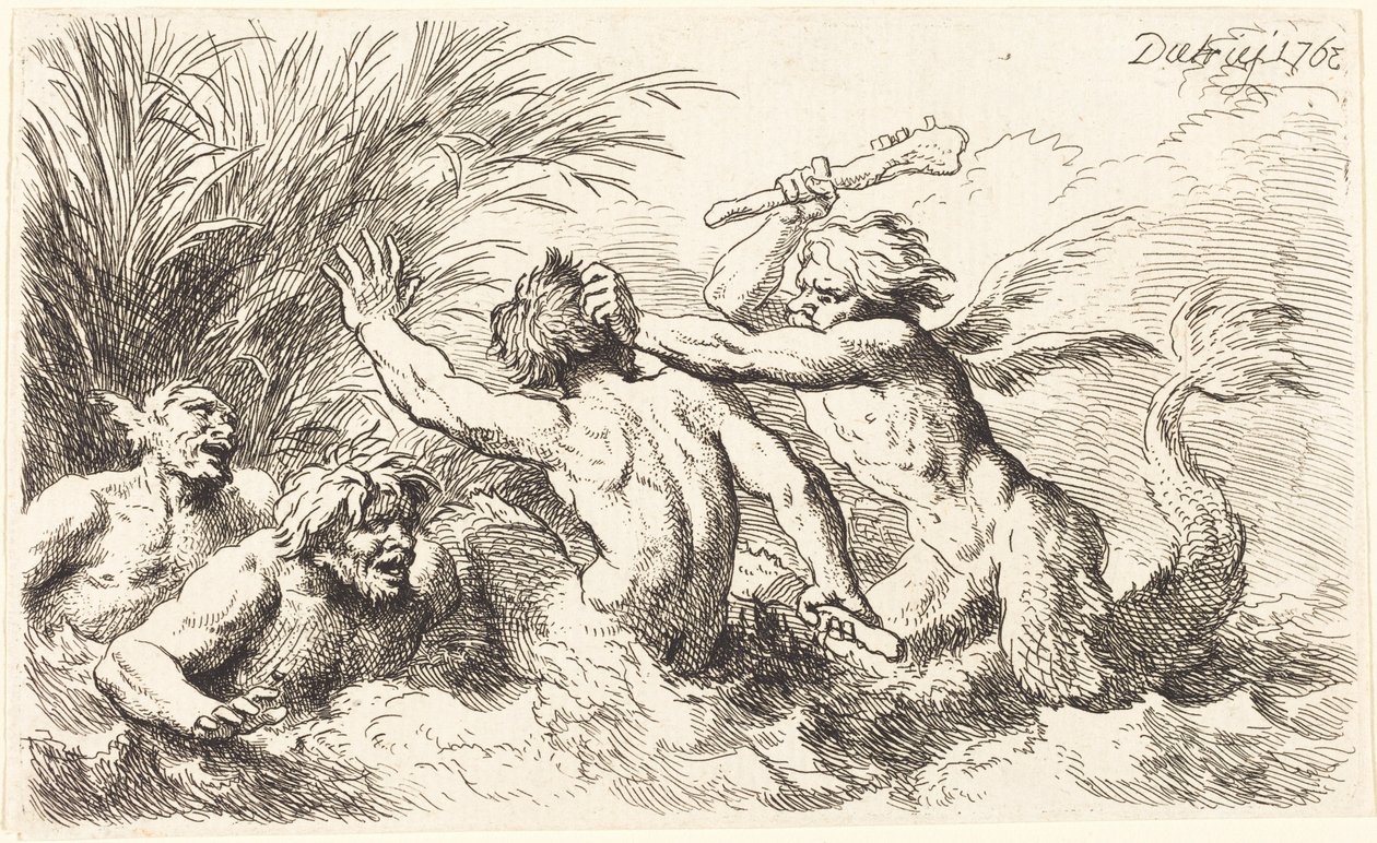 Battling Tritons by Christian Wilhelm Ernst Dietrich