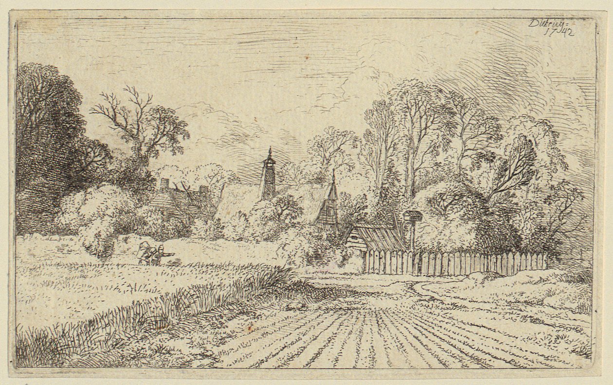 A Path beside a Cornfield by Christian Wilhelm Ernst Dietrich