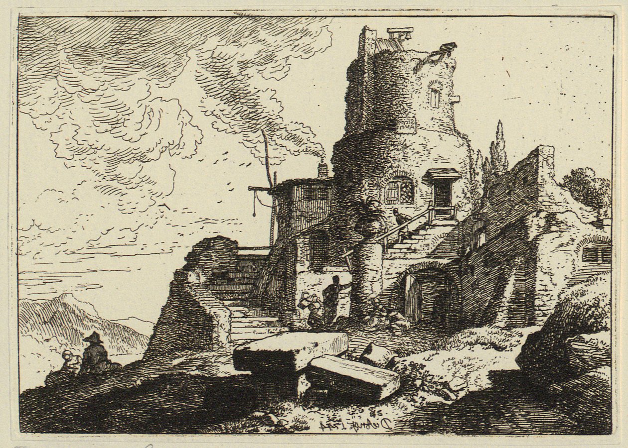 A Hermitage Between Rocks by Christian Wilhelm Ernst Dietrich