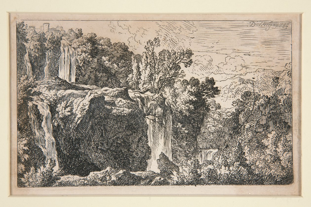 Landscape with Waterfall by Christian Wilhelm Ernst Dietrich