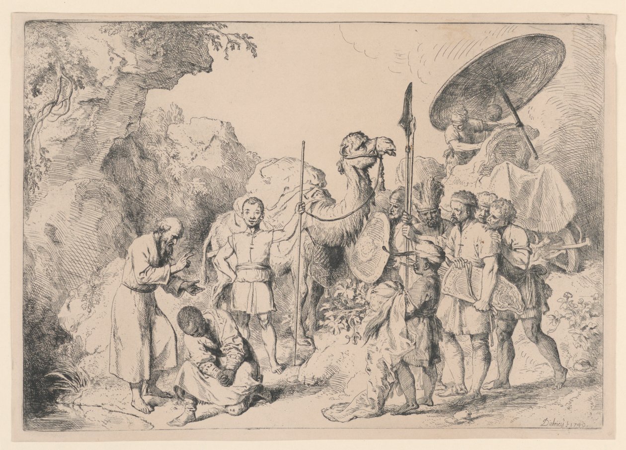 St. Phillip Baptizing the Ethiopian by Christian Wilhelm Ernst Dietrich