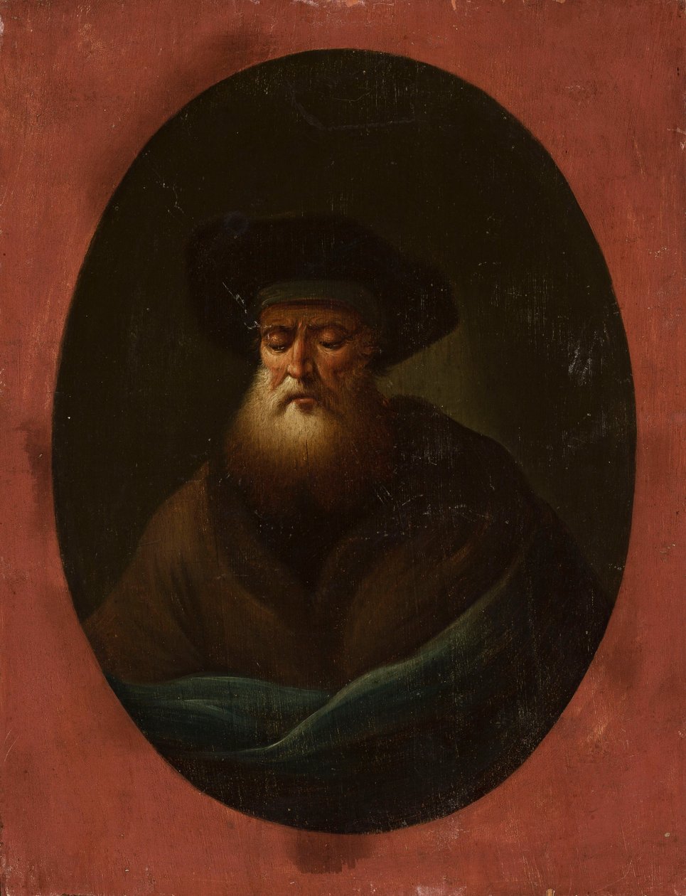 Old Man with Blue Material by Christian Wilhelm Ernst Dietrich