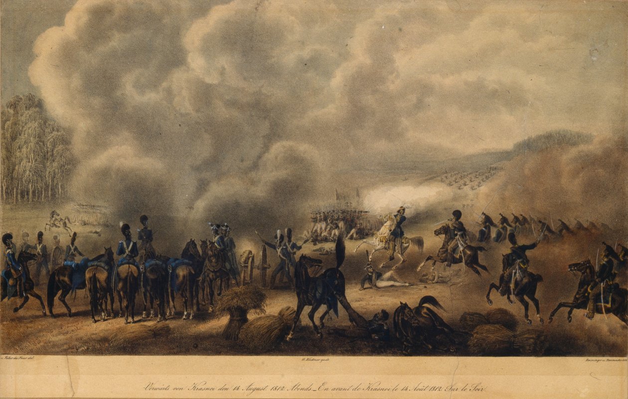 The Battle of Krasnoi on August 14, 1812 by Christian Wilhelm von Faber du Faur