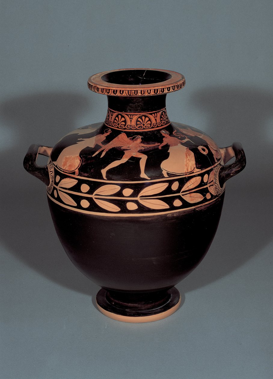 Attic red-figure hydria depicting Boreas pursuing Oreithyia, 440-430 BC by Christie Painter attr. to Christie Painter attr. to