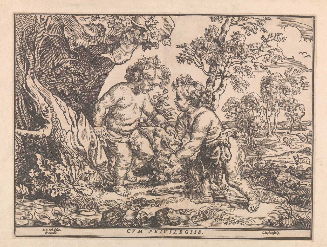 Christ Child and John the Baptist Playing with the Lamb by Christoffel Jegher