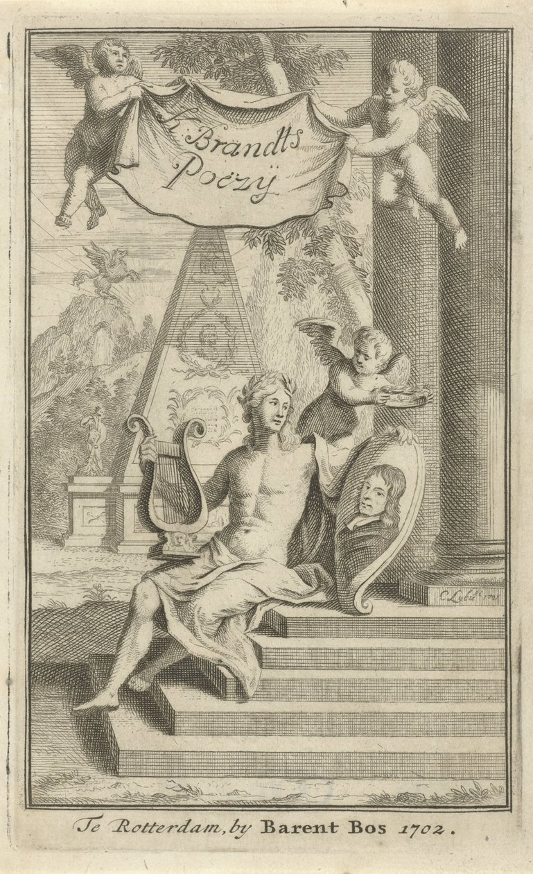 Apollo with Portrait of Caspar Brandt by Christoffel Lubienitzki