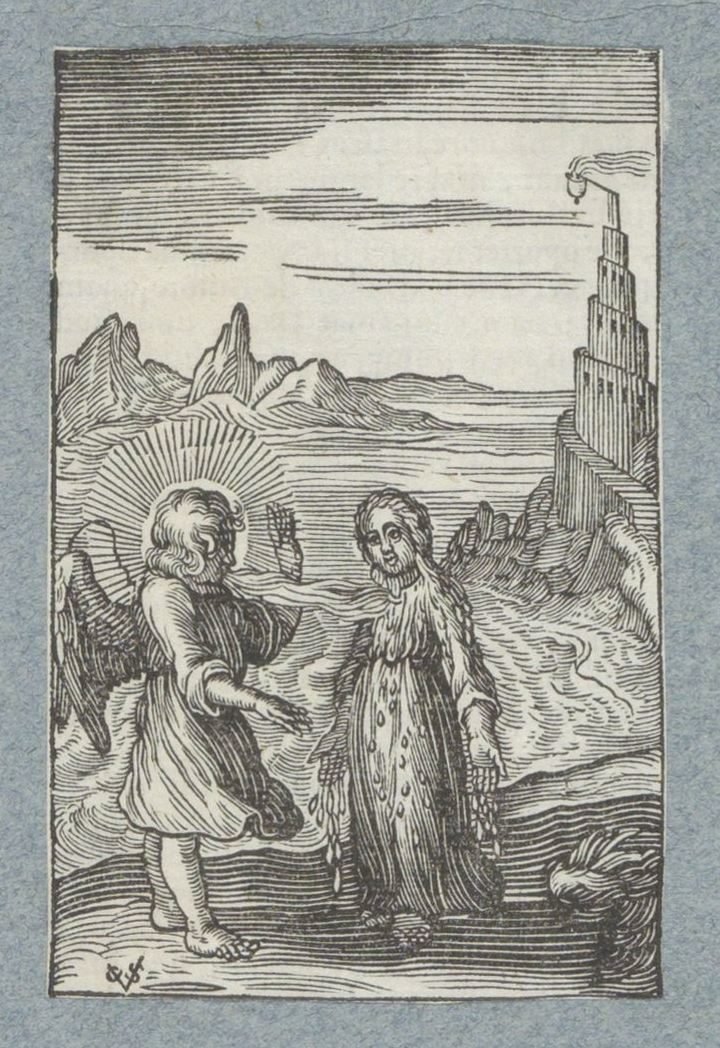Child Melts Under the Hot Breath of Angel (Pia Desideria) by Christoffel van Sichem (II)