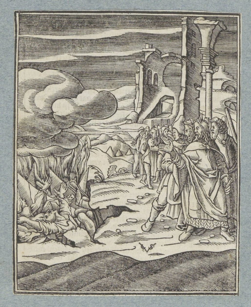 Korah, Dathan, and Abiram and Their Families Swallowed by the Earth by Christoffel van Sichem (II)