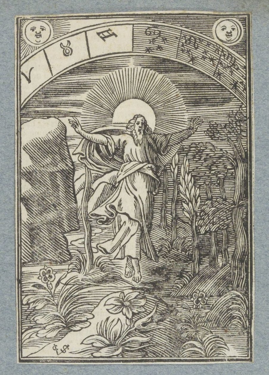 Fourth Day of Creation: Creation of Sun, Moon, and Stars by Christoffel van Sichem (II)