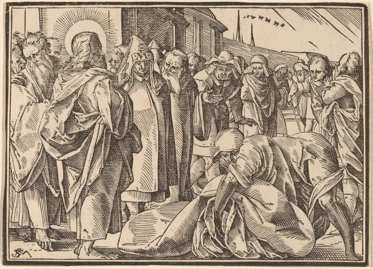 The Paralytic Healed by Christ Picks up His Pallet by Christoph Murer