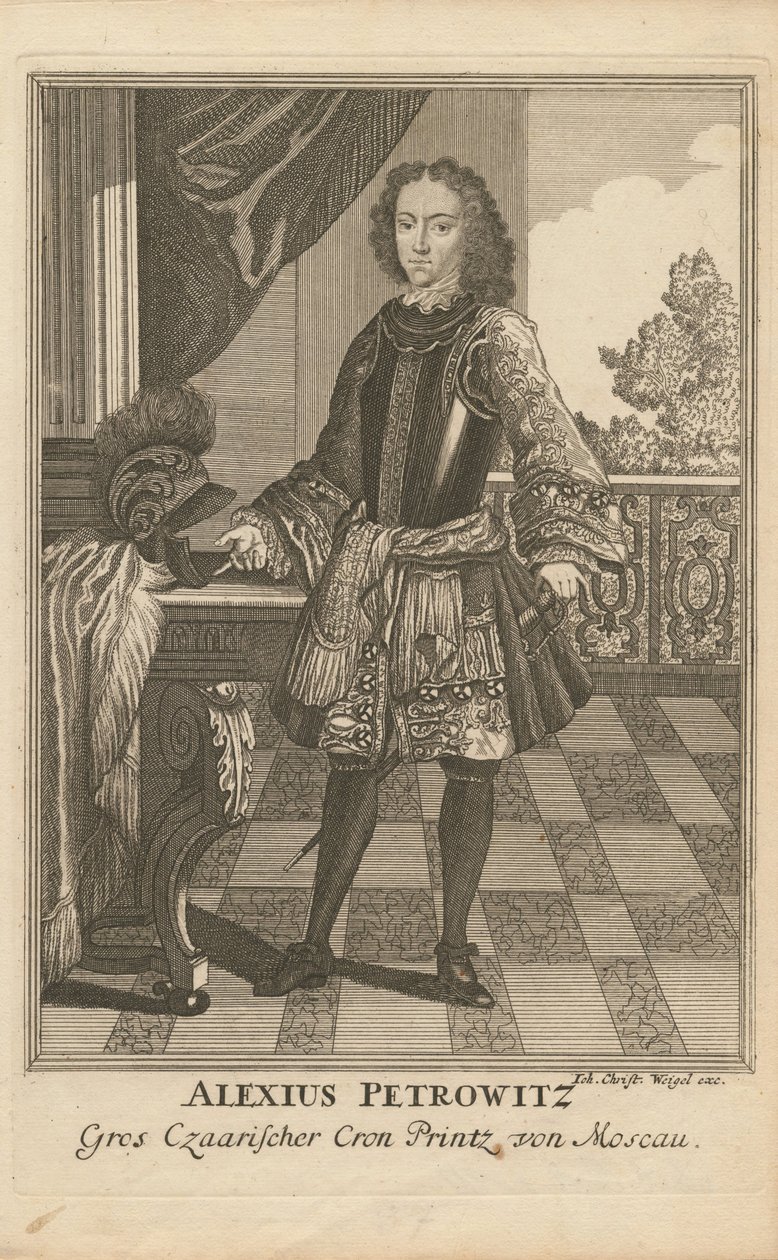 Portrait of Tsarevich Alexei Petrovich of Russia 1690-1718, 1710 by Christoph Wiegel