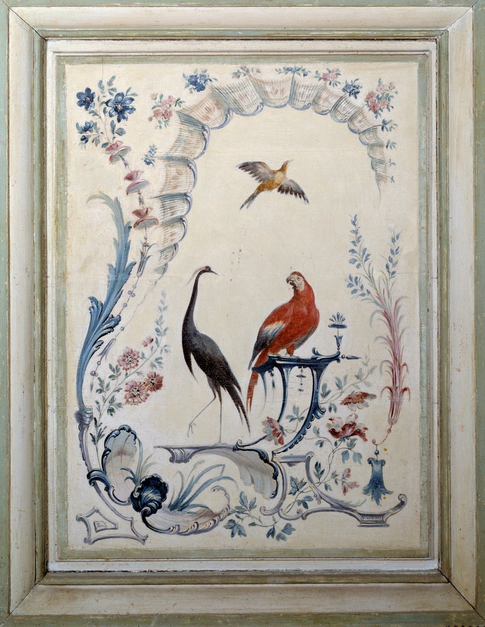 Birds sign of the large living room of the chateau of Champs sur Marne by Christophe Huet