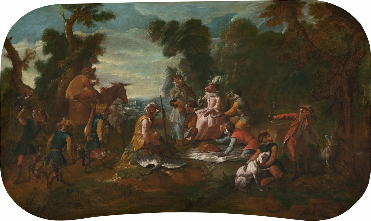 Singerie: The Picnic, c.1739 by Christophe Huet