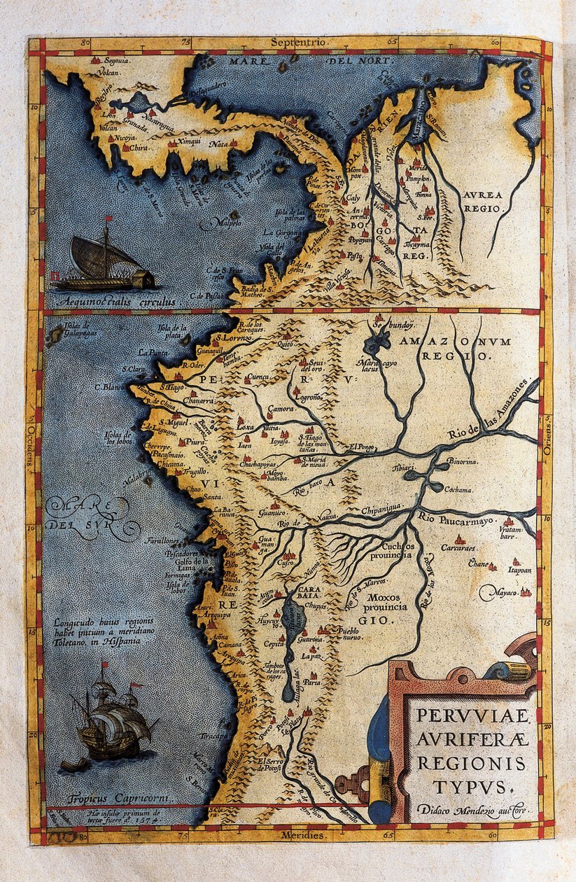 Map of Peru, from the Records of Hernando de Soto