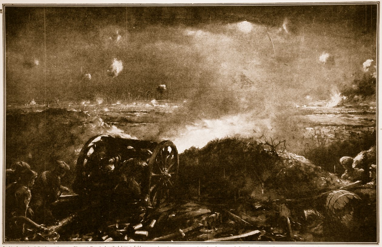 Artillery being brought up to support a British Infantry Attack Near Ypres by Christopher Clark