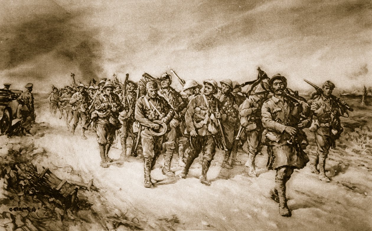 Dublins and Munsters Returning from the Victory at Ginch, 1914-19 by Christopher Clark