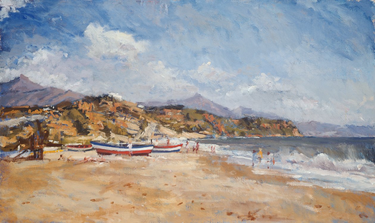 Beach and Mountains, Nerja, 2001 by Christopher Glanville