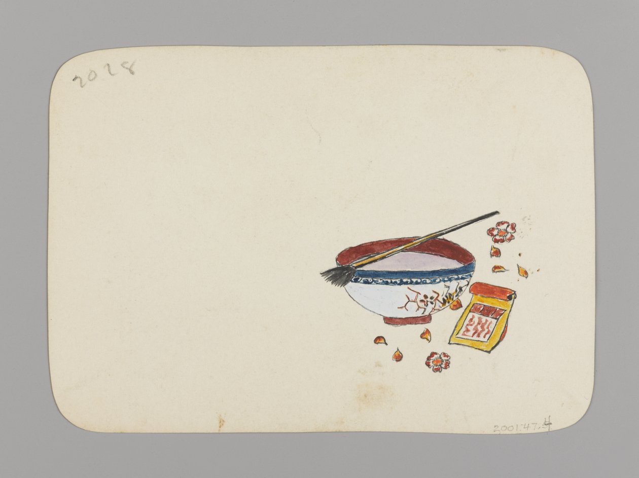 Paint Bowl and Brush (verso), c.1880 by Christopher Grant La Farge