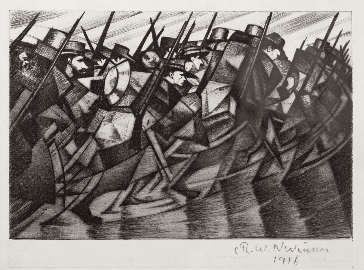 Troops returning to the Trenches, 1916 by Christopher Richard Wynne Nevinson