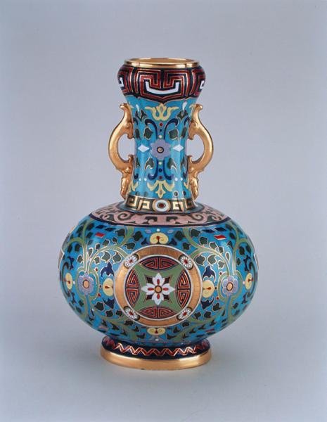 Dummy Vase Decorated in Imitation of Cloisonne, Minton & Co by Christopher Dresser