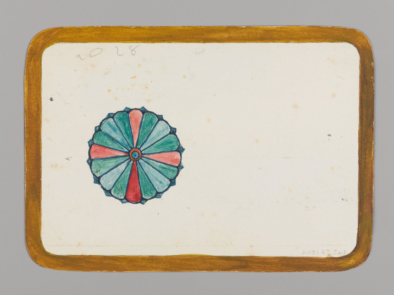 Small Card with Stylized Chrysanthemum by Christopher Grant La Farge