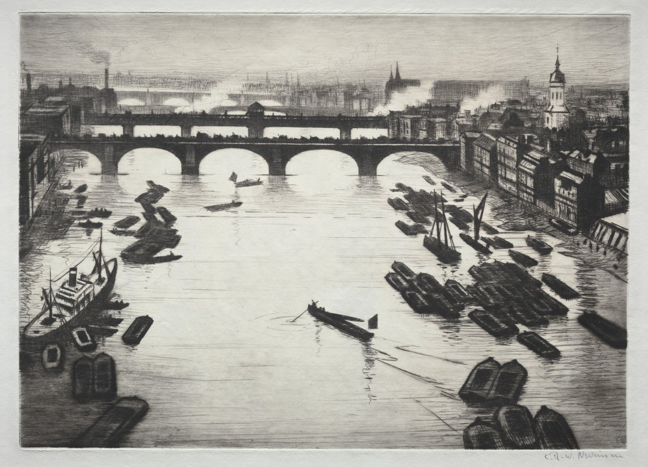 London Bridges by Christopher Richard Wynne Nevinson