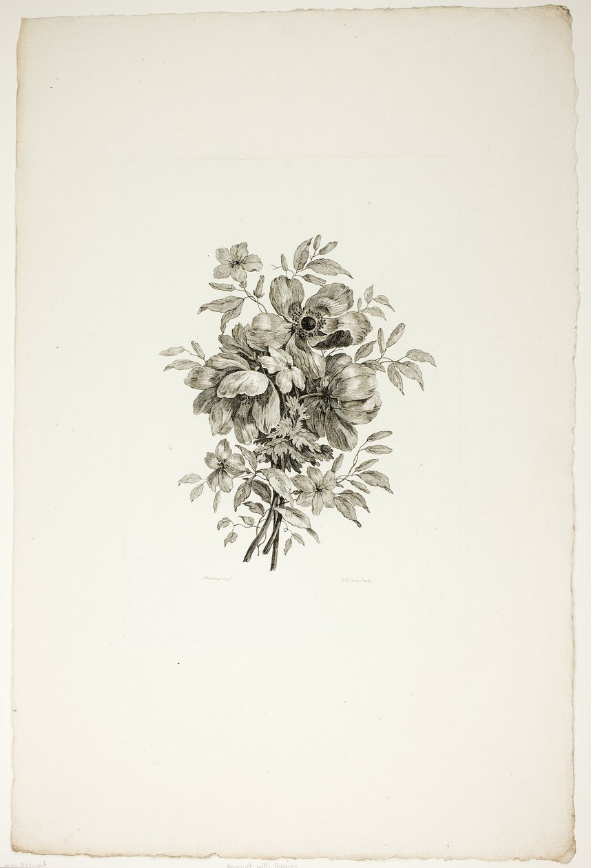 Bouquet with Poppies, from Collection of Different Bouquets of Flowers, Invented and Drawn by Jean Pillement and Engraved by P. C. Canot by Christopher Norton