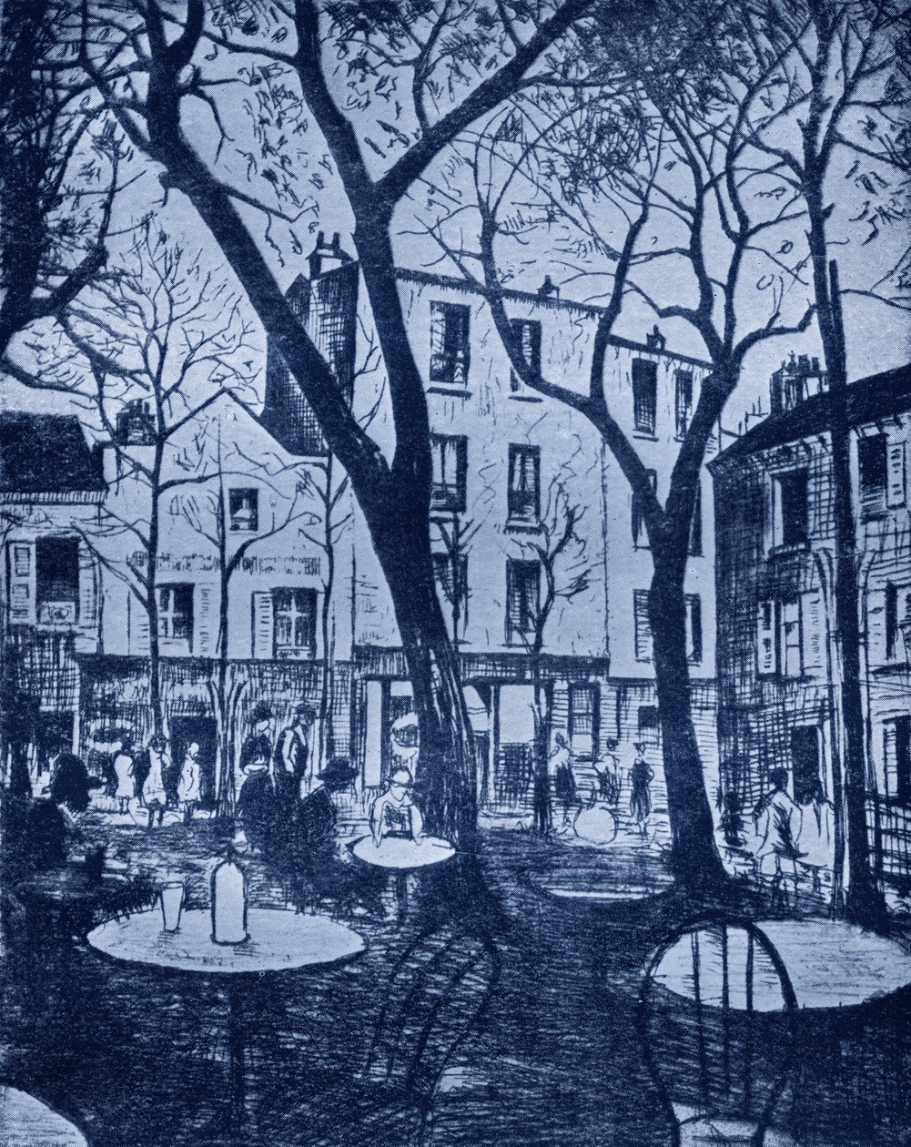 Montmartre scene by C. R. W. Nevinson by Christopher Richard Wynne (after) Nevinson
