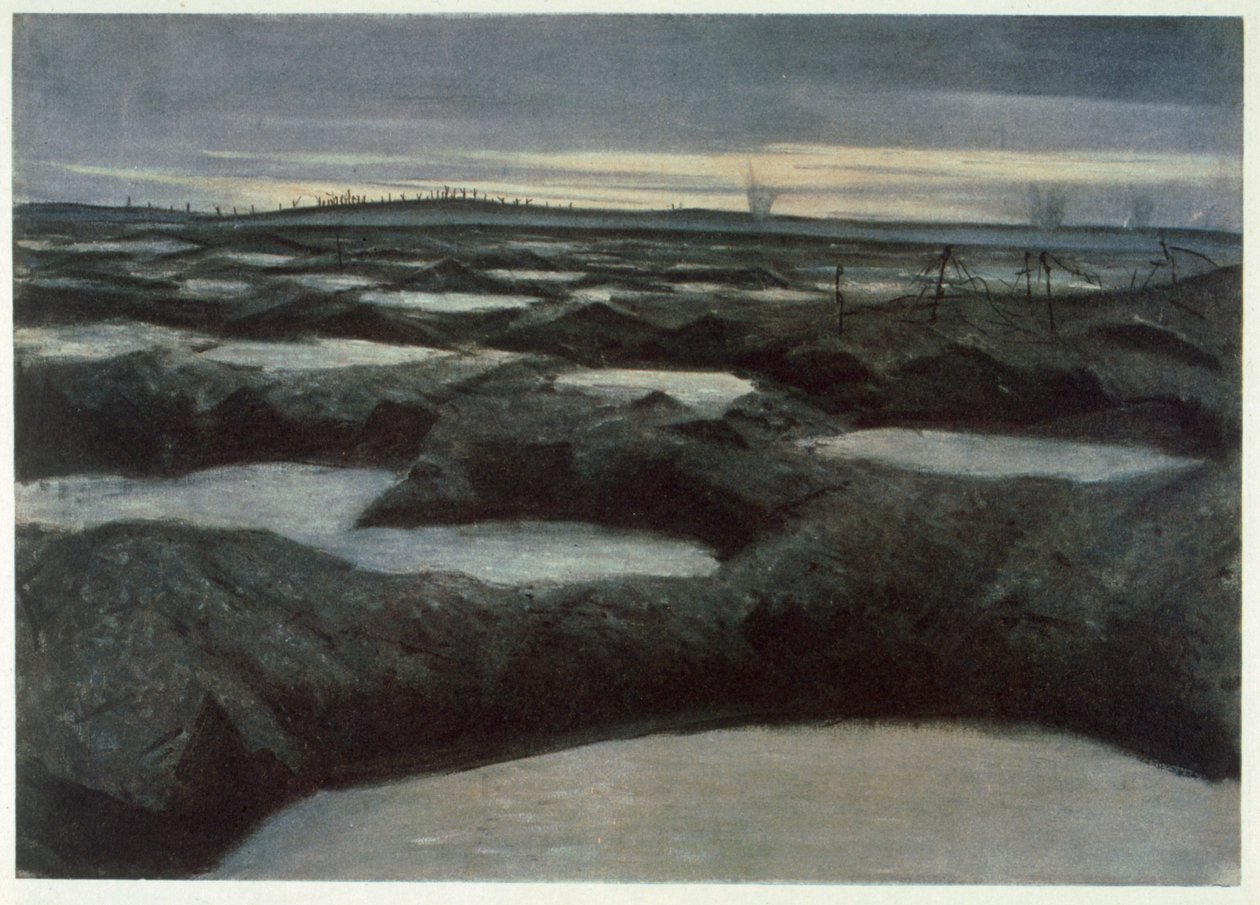 After a Push, from British Artists at the Front, Continuation of The Western Front, 1918 by Christopher Richard Wynne Nevinson