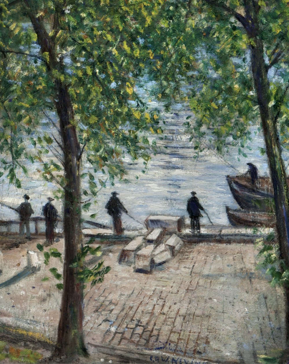 Fishermen on the Seine, 1939 by Christopher Richard Wynne Nevinson