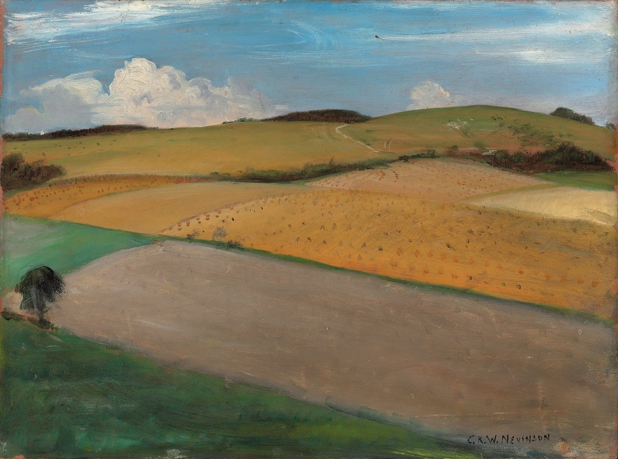 The Trundle at Goodwood, 1930s by Christopher Richard Wynne Nevinson
