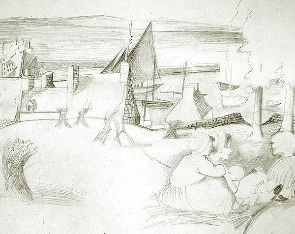 Breton Fishing Village by Christopher Wood